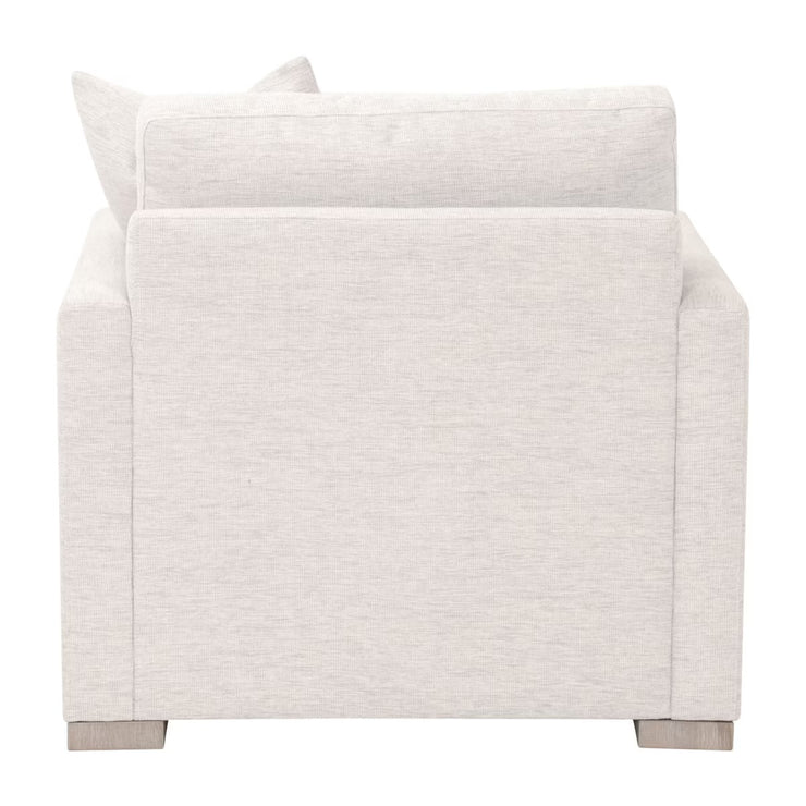 Essentials For Living Clara Slim Arm Sofa Chair~ Performance Stone Basketweave, Natural Gray Oak