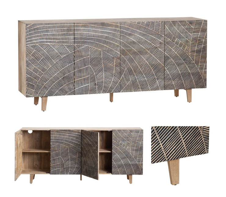 Crestview Collection Zambia Four- Door Sideboard