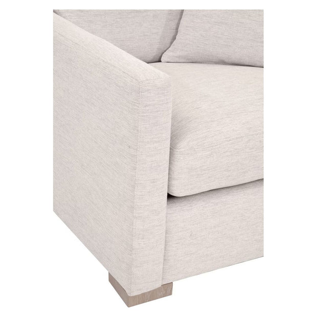 Essentials For Living Clara Slim Arm Sofa Chair~ Performance Stone Basketweave, Natural Gray Oak