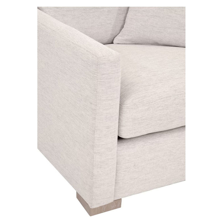 Essentials For Living Clara Slim Arm Sofa Chair~ Performance Stone Basketweave, Natural Gray Oak