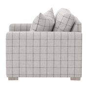 Essentials For Living Clara Slim Arm Sofa Chair~ Performance Windowpane Cement, Natural Gray Oak