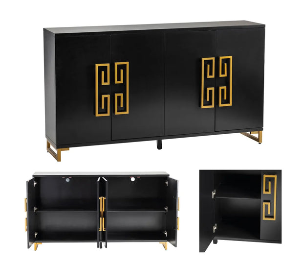 Crestview Collection Corinthian Modern Black Sideboard