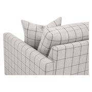 Essentials For Living Clara Slim Arm Sofa Chair~ Performance Windowpane Cement, Natural Gray Oak