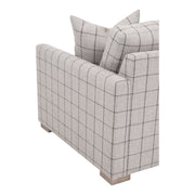 Essentials For Living Clara Slim Arm Sofa Chair~ Performance Windowpane Cement, Natural Gray Oak