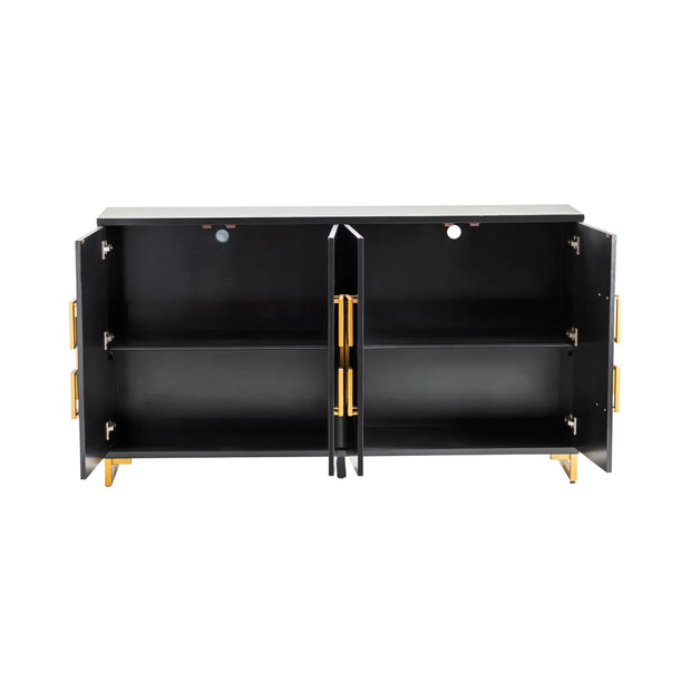 Crestview Collection Corinthian Modern Black Sideboard