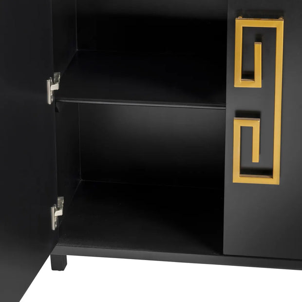 Crestview Collection Corinthian Modern Black Sideboard