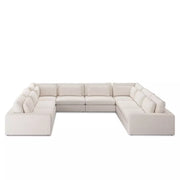 Four Hands Bloor 8 Piece Modular Deep Seating Sectional ~ Essence Natural Upholstered Woven Fabric