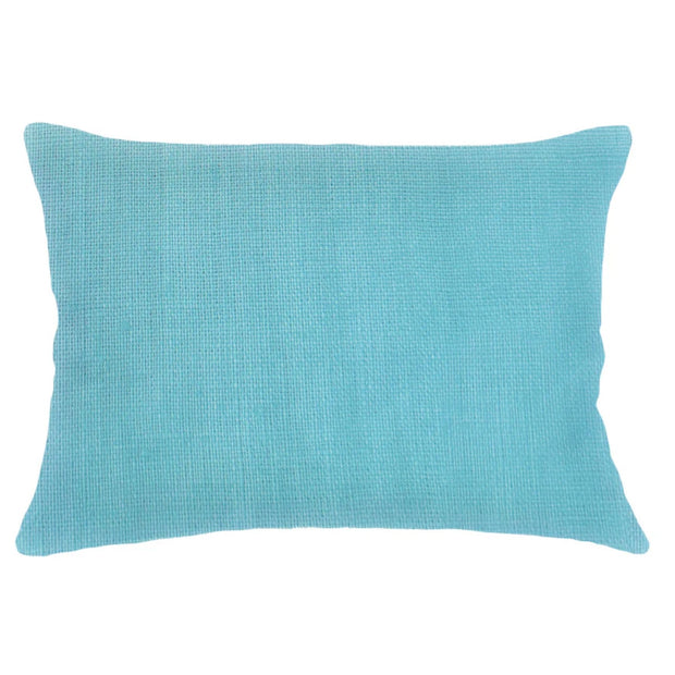 Anaya Home So Soft Linen Caribbean blue Lumbar Pillow 14x20 With Down Insert