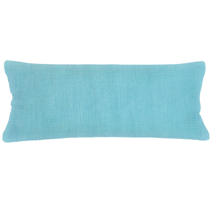 Anaya Home So Soft Linen Caribbean Blue Lumbar Pillow 14x40 With Down Insert