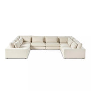 Four Hands Bloor 8 Piece Modular Deep Seating Sectional ~ Clairmont Sand Upholstered Woven Fabric