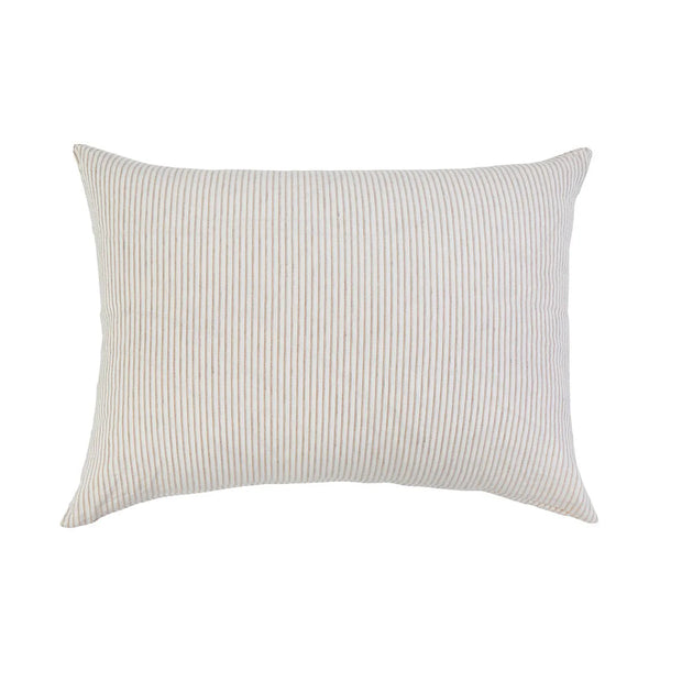 Pom Pom at Home Connor Ivory and Amber Striped Big Pillow with Insert ~ 28 x 36