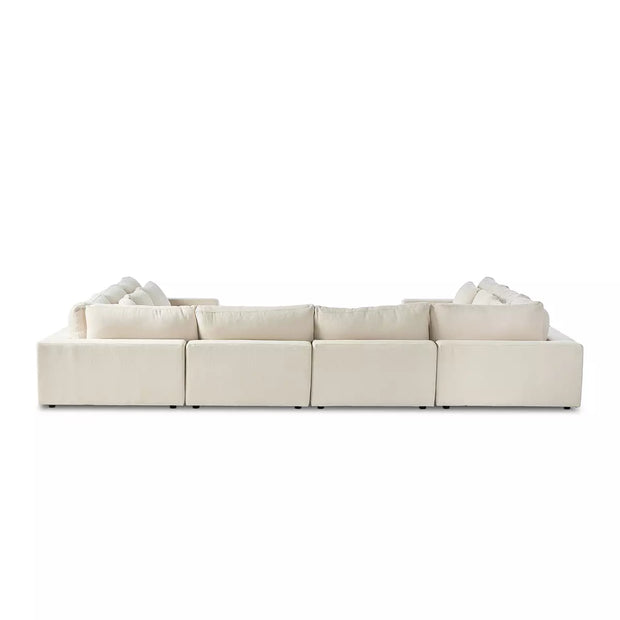 Four Hands Bloor 8 Piece Modular Deep Seating Sectional ~ Clairmont Sand Upholstered Woven Fabric