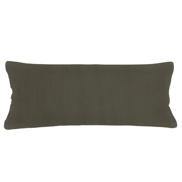 Anaya Home So Soft Linen Hunter Green Lumbar Pillow 14x40 With Down Insert