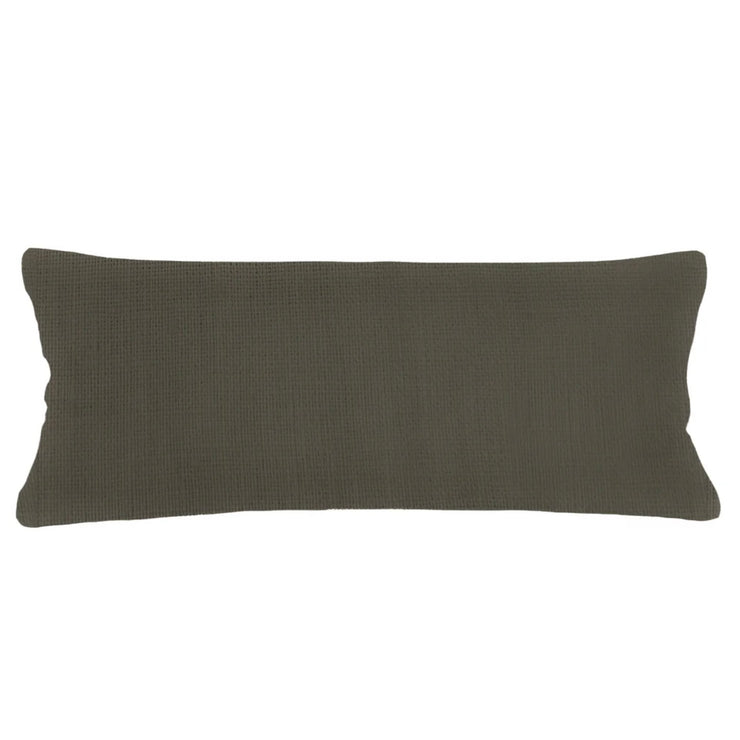 Anaya Home So Soft Linen Hunter Green Lumbar Pillow 14x40 With Down Insert