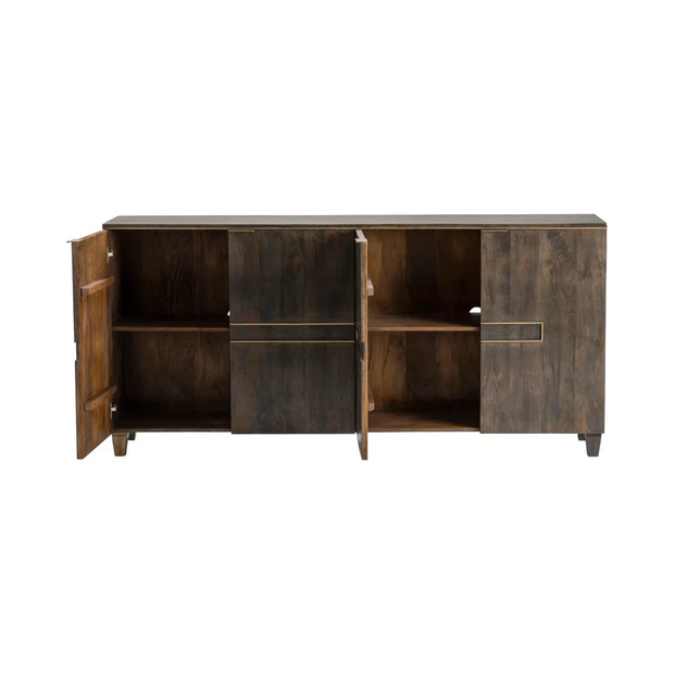 Crestview Collection Belle Meade Distressed Dark Brown Modern Sideboard