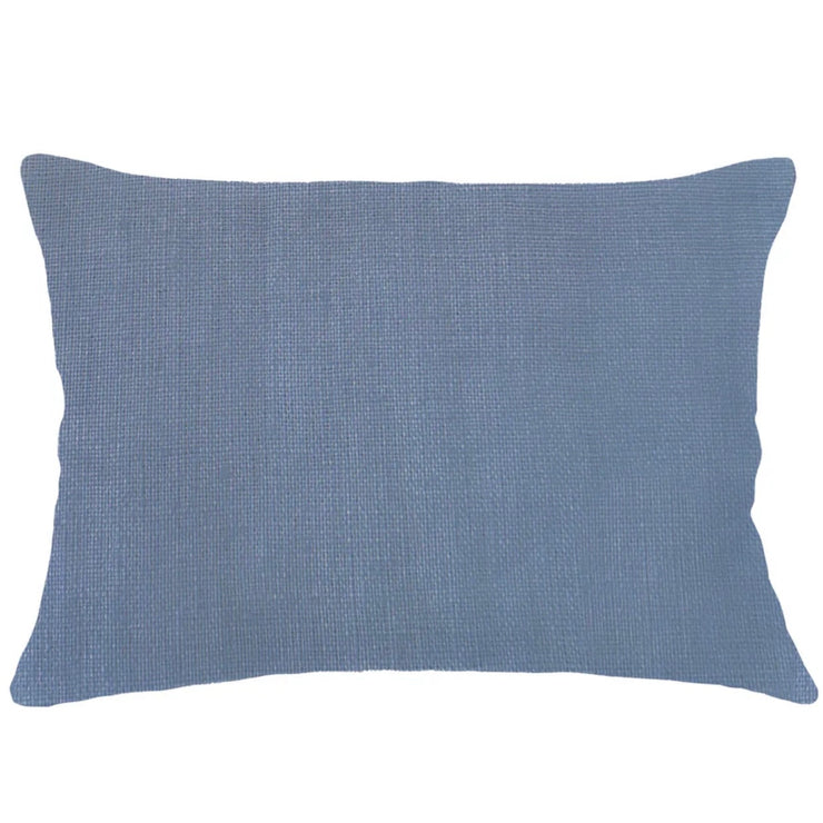 Anaya Home So Soft Linen Cape Blue Lumbar Pillow 14x20 With Down Insert