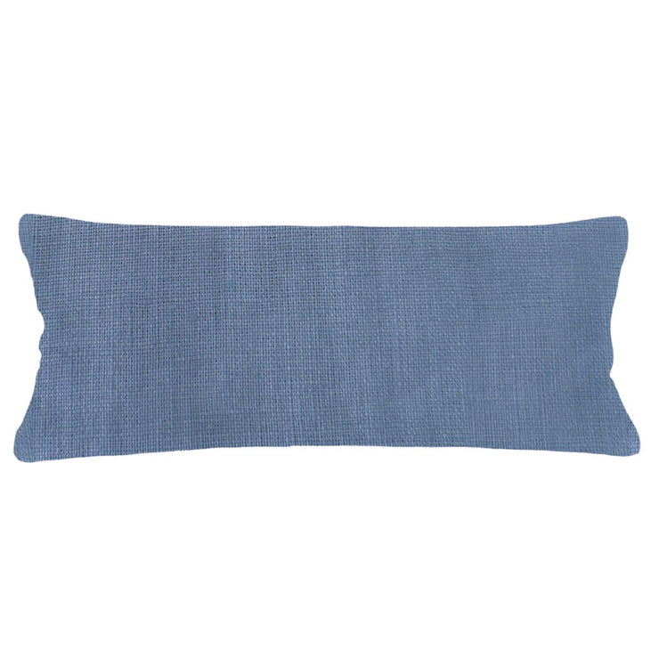 Anaya Home So Soft Linen Cape Blue Lumbar Pillow 14x40 With Down Insert