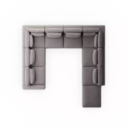 Four Hands Bloor 8 Piece Modular Deep Seating Sectional With Ottoman ~ Chess Pewter Upholstered Woven Fabric