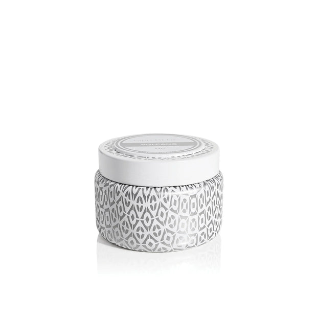 Capri Blue Volcano White Printed Travel Tin Candle 8 oz