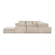 Four Hands Bloor 8 Piece Modular Deep Seating Sectional With Ottoman ~ Clairmont Sand Upholstered Woven Fabric