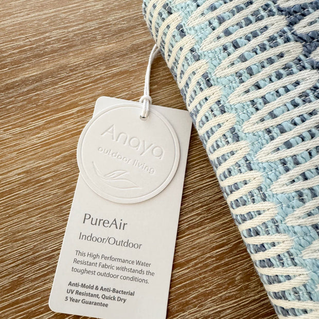 Anaya Home Summer Twist Blue Indoor Outdoor Table Runner