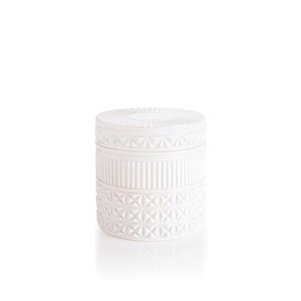Capri Blue Volcano White Opal Gilded Faceted Candle 11 oz