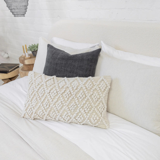 Pom Pom at Home Hendrick Hand Woven Linen Pillow with Insert ~ 20 x 20 ~ Available in 7 Colors