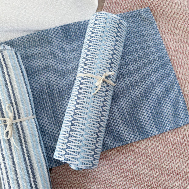 Anaya Home Summer Twist Blue Indoor Outdoor Table Runner