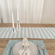 Anaya Home Summer Twist Aqua Indoor Outdoor Table Runner