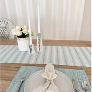 Anaya Home Summer Twist Aqua Indoor Outdoor Table Runner