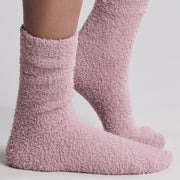 Barefoot Dreams CozyChic 2 Pair Sock Set ~ Teaberry and Heathered Stone