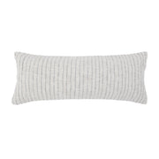 Pom Pom at Home Jojo Hand Woven Ivory and Blue Grey Striped Pillow with Insert ~ 14 x 40