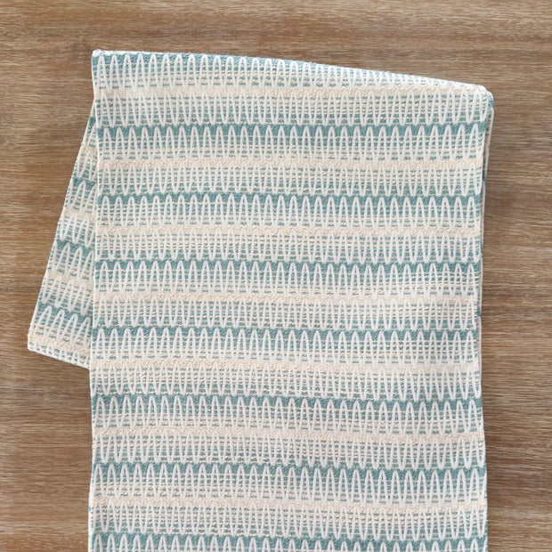 Anaya Home Summer Twist Aqua Indoor Outdoor Table Runner