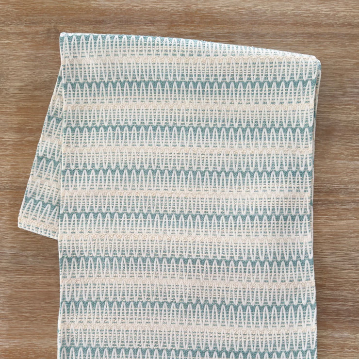 Anaya Home Summer Twist Aqua Indoor Outdoor Table Runner