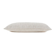Pom Pom at Home Jojo Hand Woven Ivory and Blue Grey Striped Pillow with Insert ~ 14 x 40