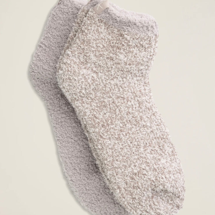 Barefoot Dreams CozyChic 2 Pair Tennis Sock Set ~ Oyster
