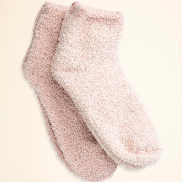 Barefoot Dreams CozyChic 2 Pair Tennis Sock Set ~ Dusty Rose