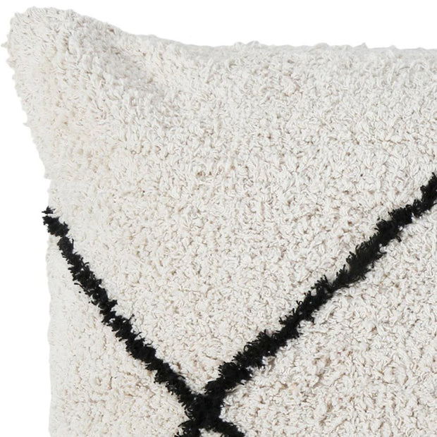 Pom Pom at Home Freddie Hand Woven Ivory and Charcoal Big Pillow with Insert ~ 28 x 36