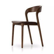 Four Hands Amare Curved Wood Dining Chair ~ Sonoma Coco Leather Seat