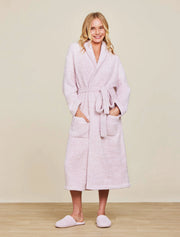 Barefoot Dreams CozyChic Spa Slippers ~ Size M 7/8 ~ Heathered Dusty Rose and White