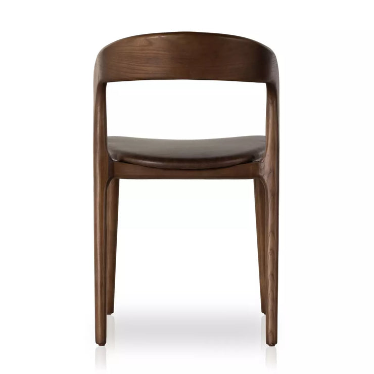 Four Hands Amare Curved Wood Dining Chair ~ Sonoma Coco Leather Seat