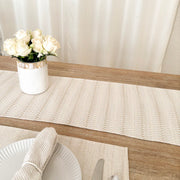 Anaya Home Summer Twist Beige Indoor Outdoor Table Runner