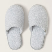 Barefoot Dreams CozyChic Spa Slippers ~ Size M 7/8 ~ Heathered Ocean and White