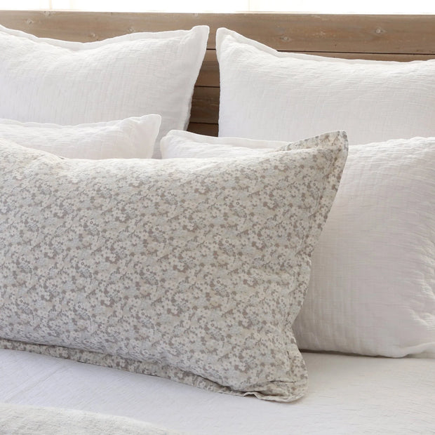 Pom Pom at Home June Ocean and Grey Floral Body Pillow with Insert ~ 18 x 60