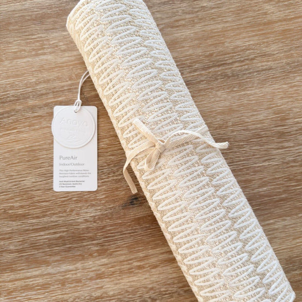 Anaya Home Summer Twist Beige Indoor Outdoor Table Runner