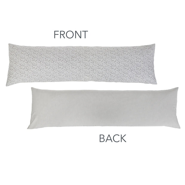 Pom Pom at Home June Ocean and Grey Floral Body Pillow with Insert ~ 18 x 60