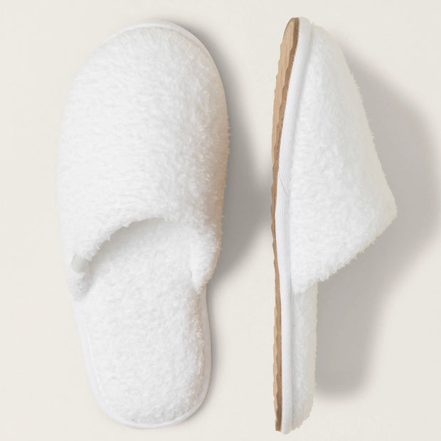Barefoot Dreams CozyChic Spa Slippers ~ Size M 7/8 ~ White