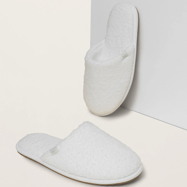 Barefoot Dreams CozyChic Spa Slippers ~ Size M 7/8 ~ White
