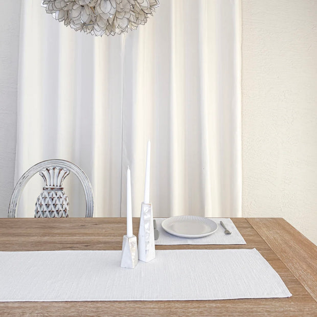 Anaya Home Seaside Smooth White Indoor Outdoor Table Runner