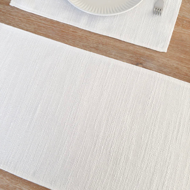 Anaya Home Seaside Smooth White Indoor Outdoor Table Runner